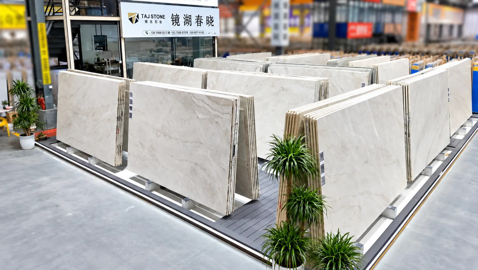 TAJSTONE supplied slab showroom photograph